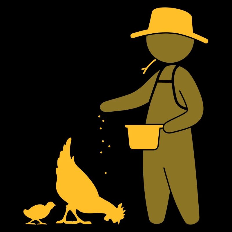Fermier nourrir les poules