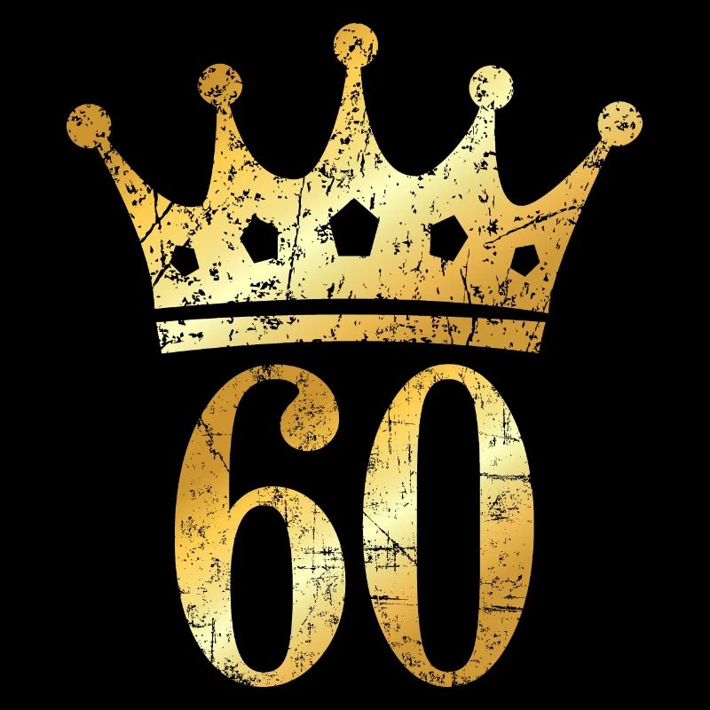 60. Geburtstag Geschenk mit Krone (Goldgelb)