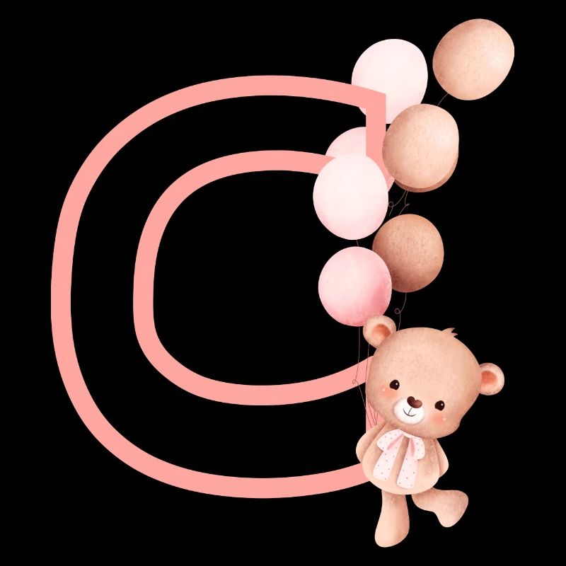 Lettre c rose ours
