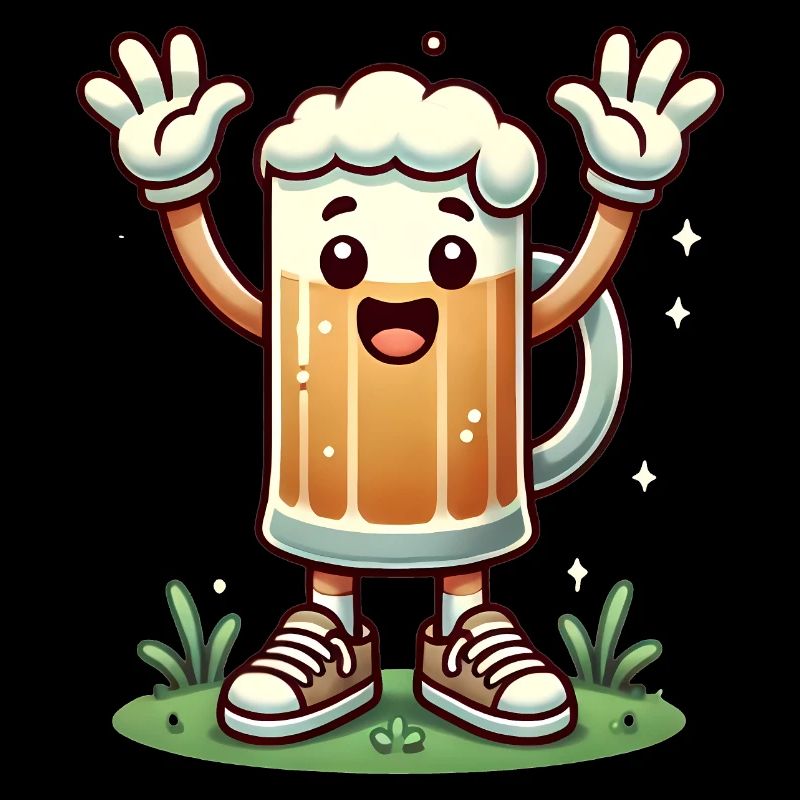 Fröhlicher Bierkrug Cartoon-Figur
