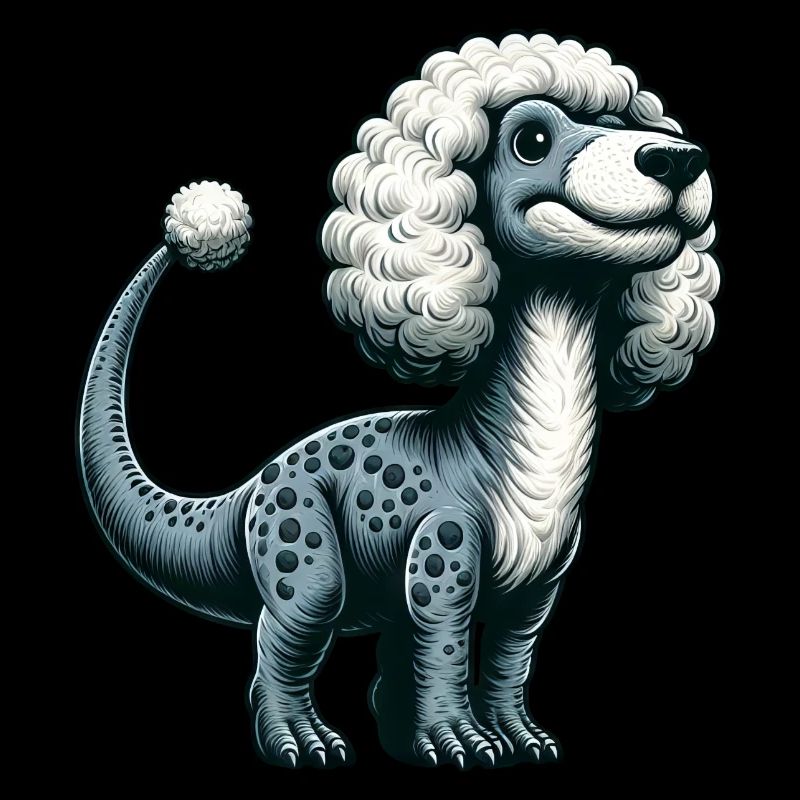 Bizarre Dino-Trex-Poodle-Fusion Mythical Creatures
