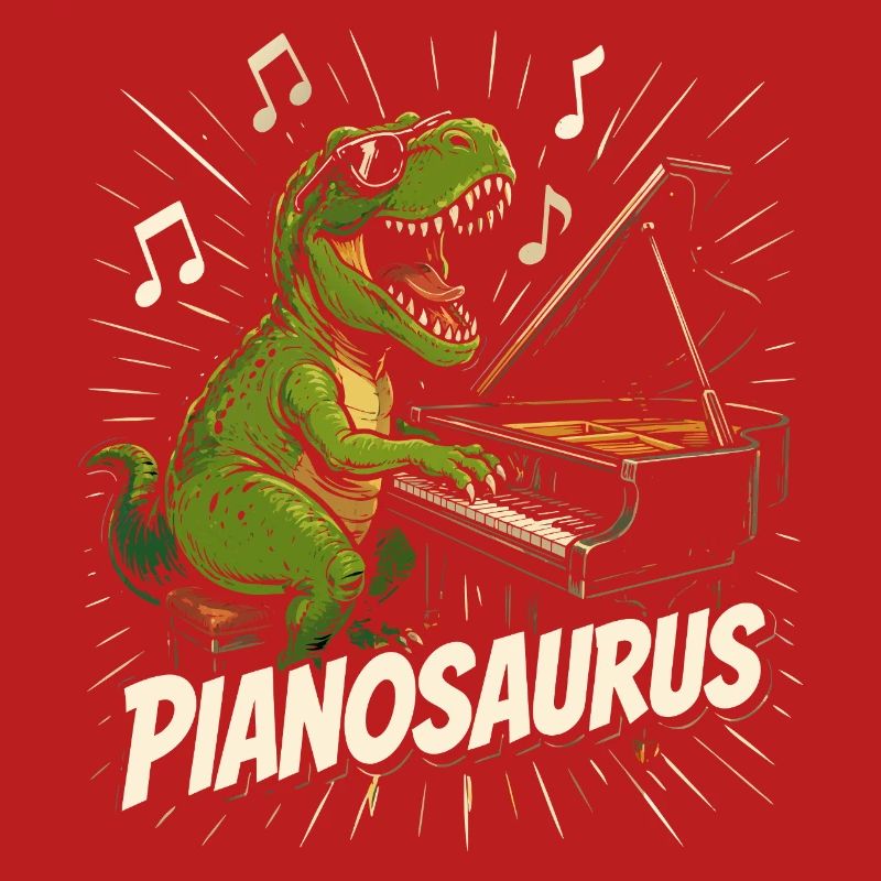 Fun Pianist Dinosaur