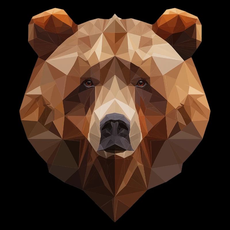 Ours brun | Conception de logo d’art low poly