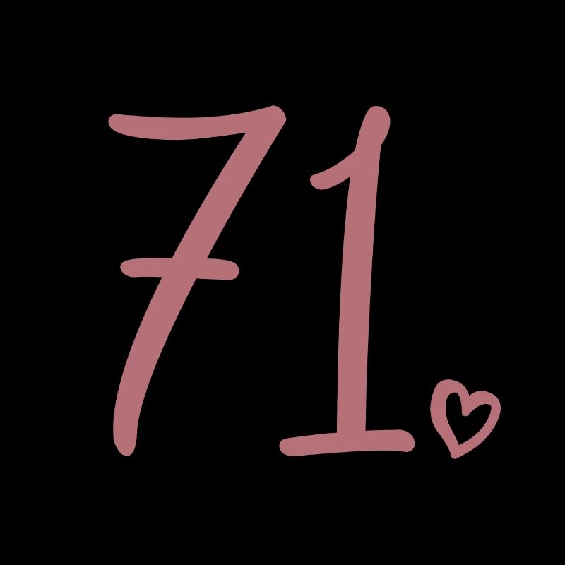 Cute Number 71, 71 Years Old, 71st Birthday Gift