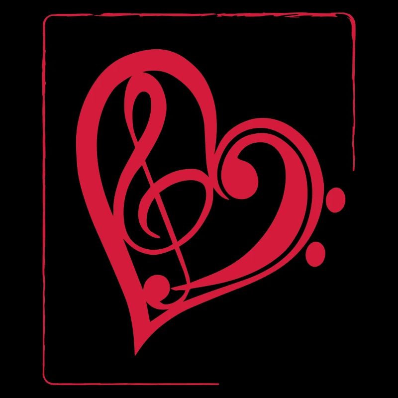 Treble clef & bass clef heart
