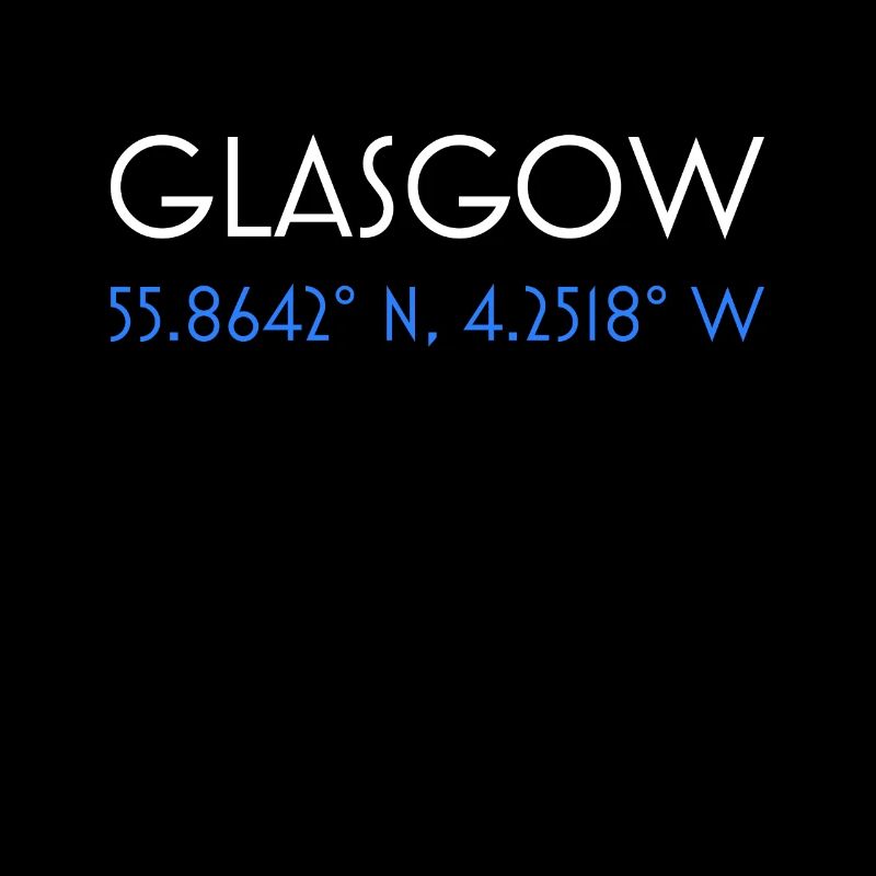 Glasgow Scotland minimalist coordinates