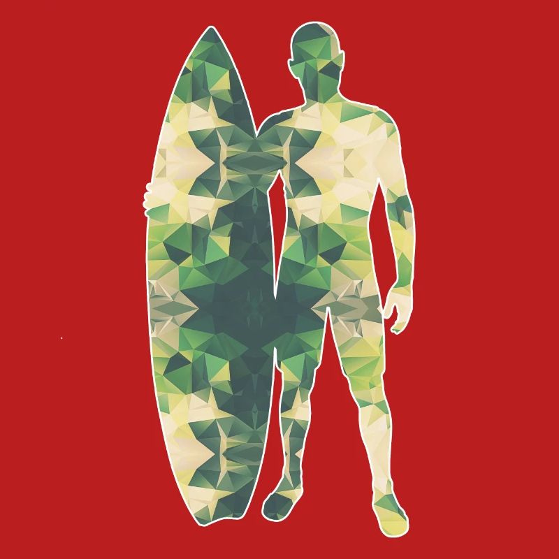 Polygone surfeur vert