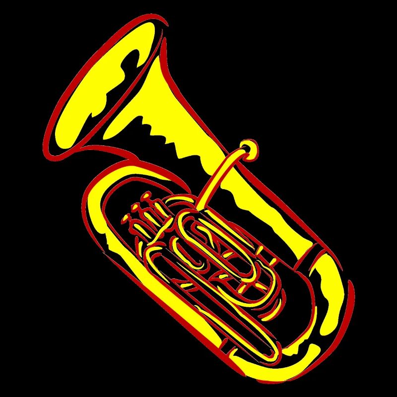 Tuba Musik in Neonfarben