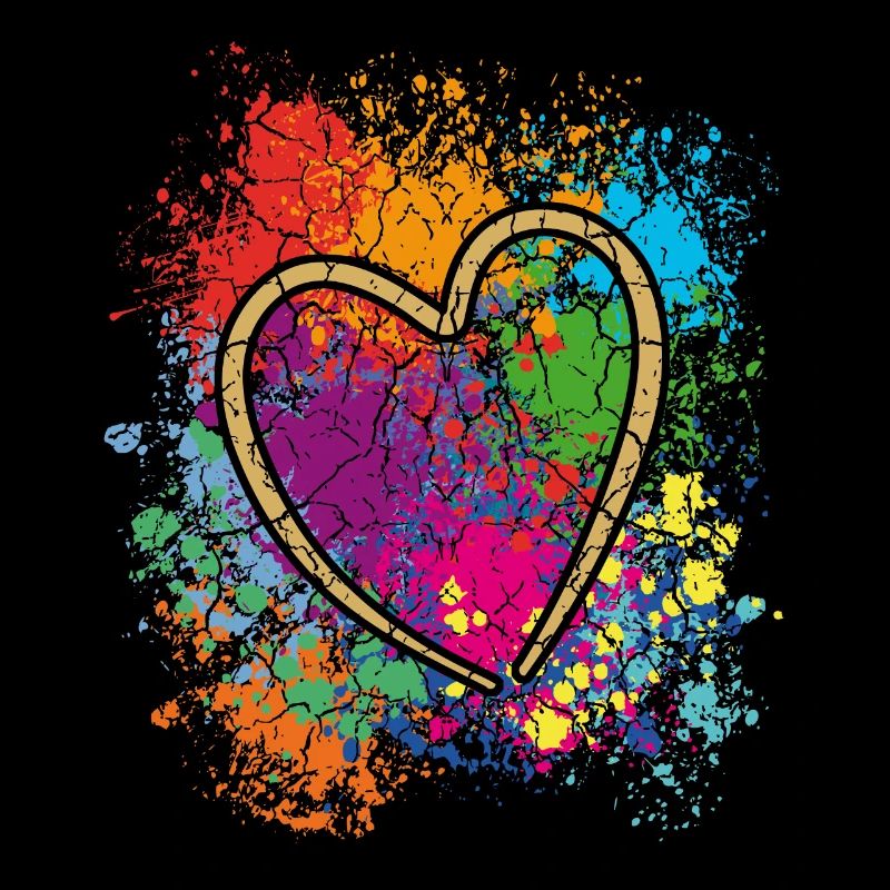 Buntes Herzkunst Design Graffiti  Look