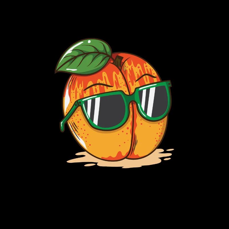 Pêche (abricot) avec des lunettes de soleil