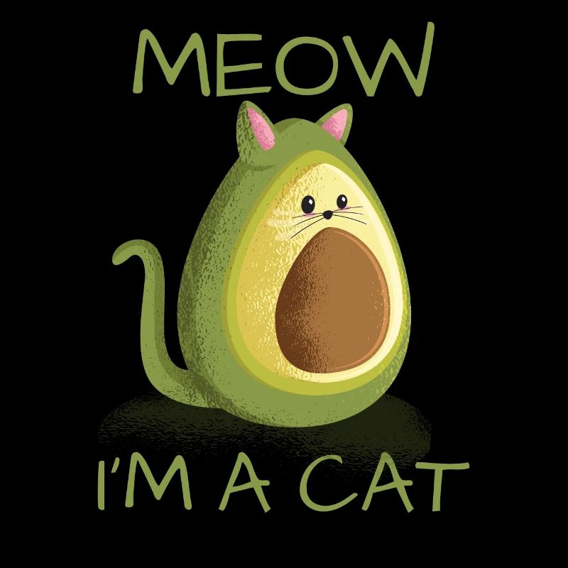 Chat motif de chat Meow en a cat avocat Vegan