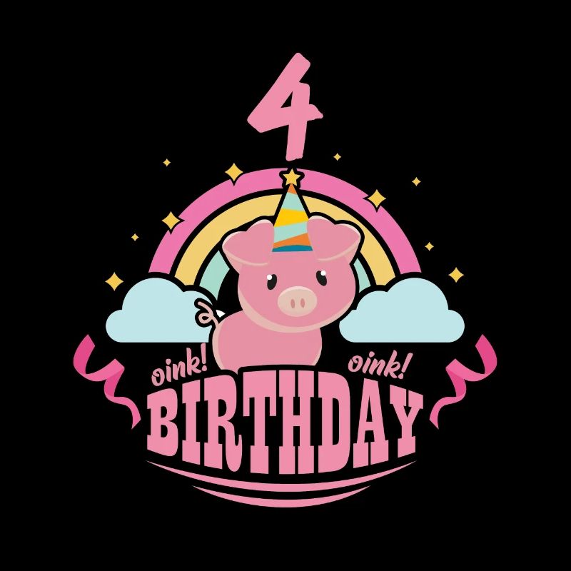4 Geburtstag schwein