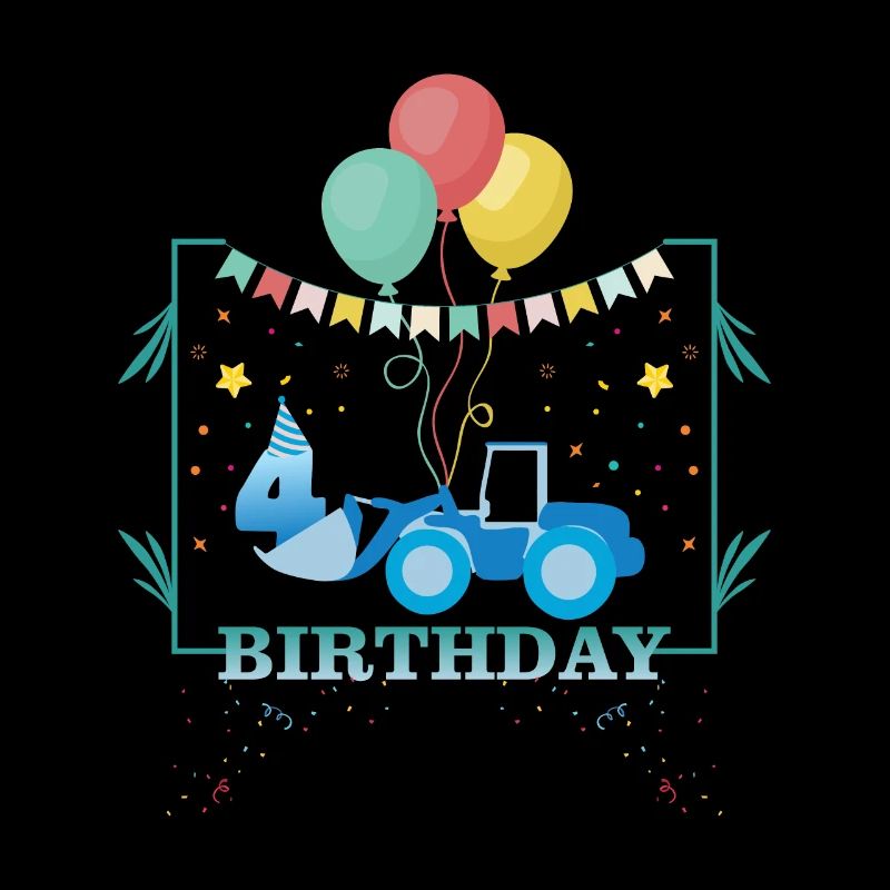 4 Geburtstag Traktor