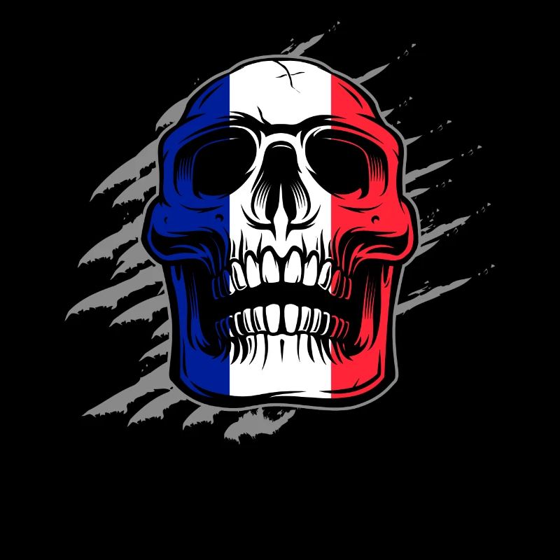 Frankreich Flagge Skull