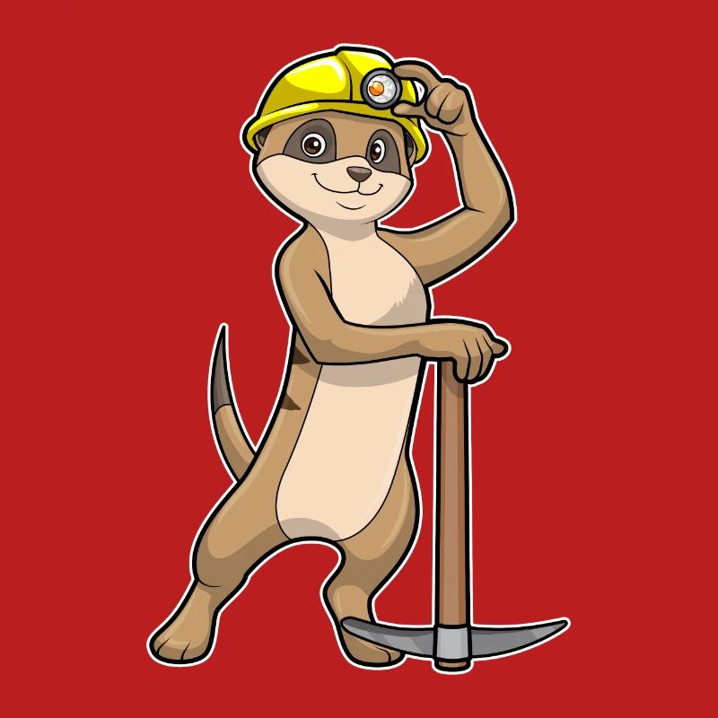 Suricate comme mineur avec pioche
