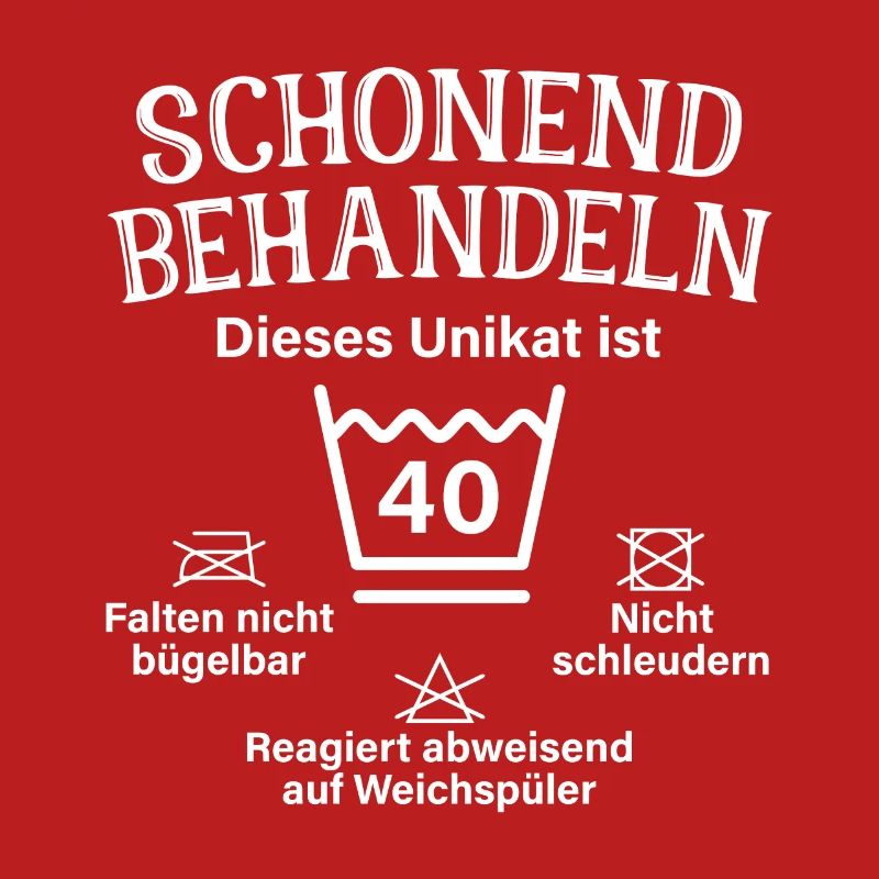 Schonend Behandeln Vierzig Geschenk 40. Geburtstag