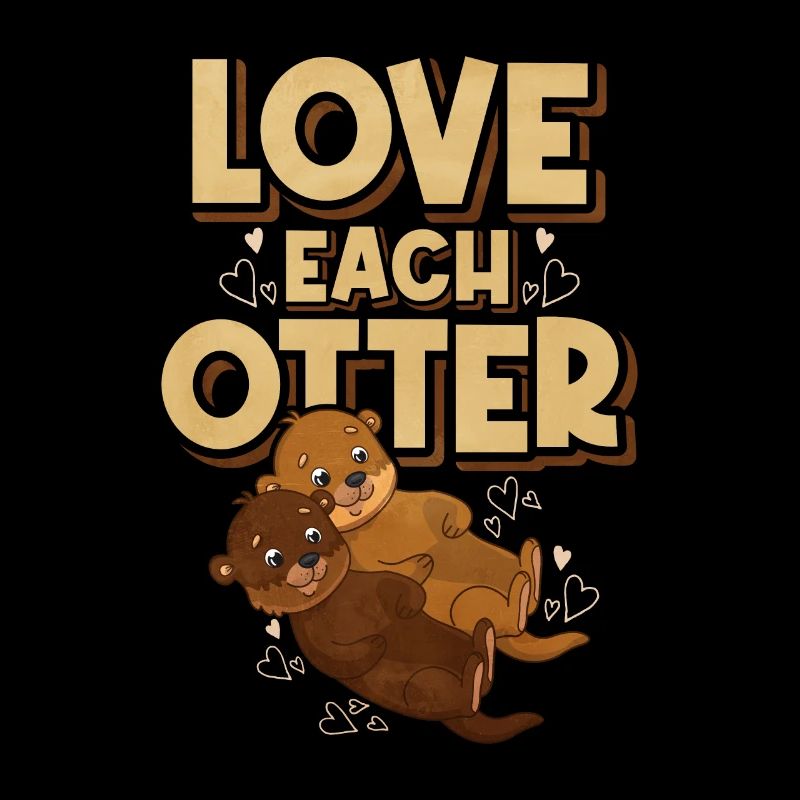 Love Each Otter – Cute Otter Couple
