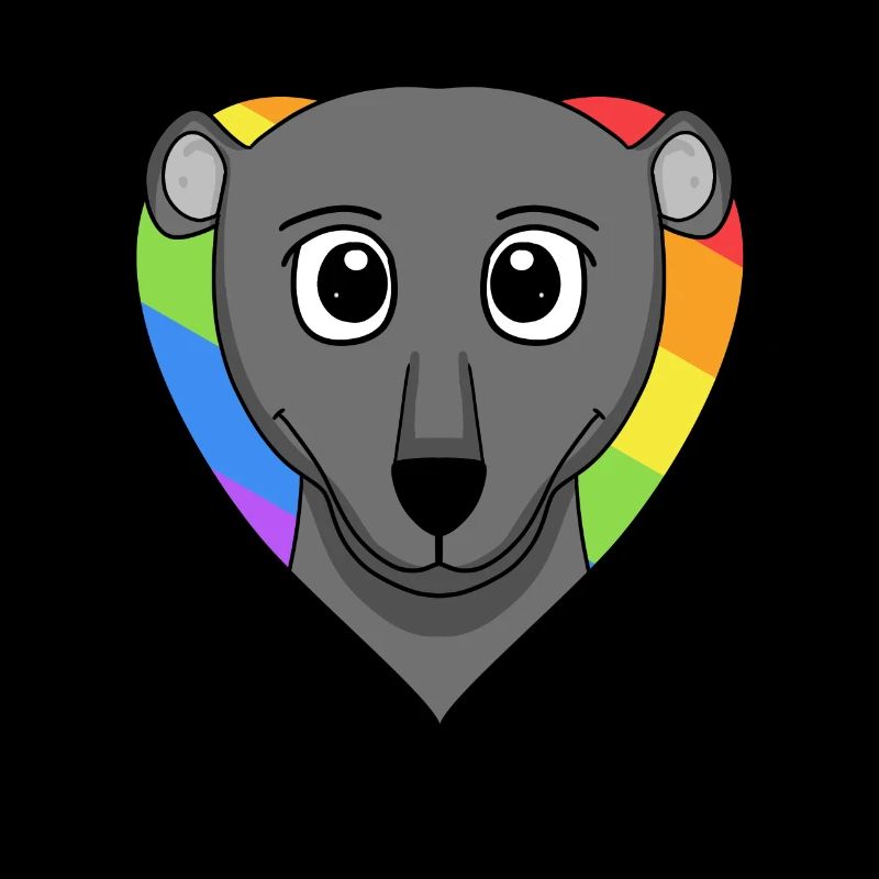 LGBT Tier Schwarzer Panther Regenbogen Herz