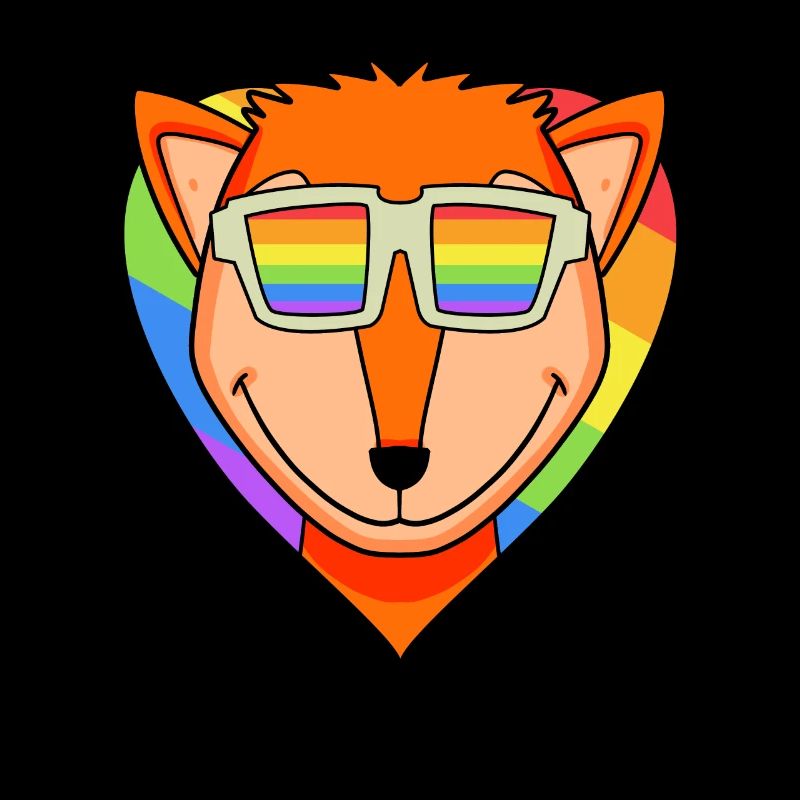 LGBT Tier Fuchs Regenbogen Herz