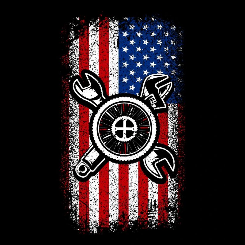 Usa drapeau américain vélo mecahnic