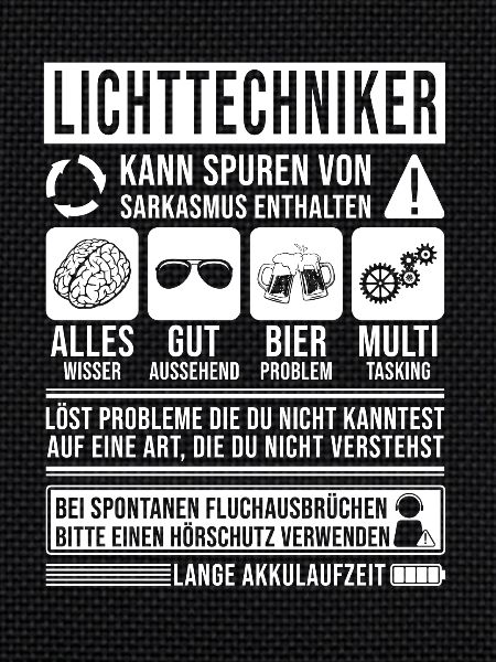 Lichttechniker Spruch lustig