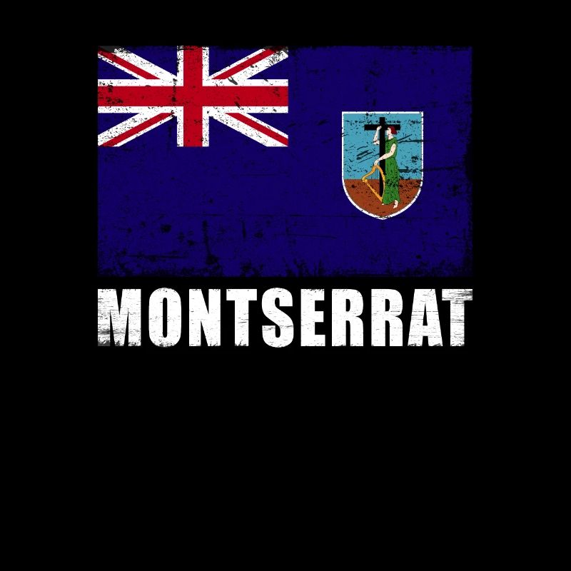 Montserrat Flag Grunge Montserrat Flag