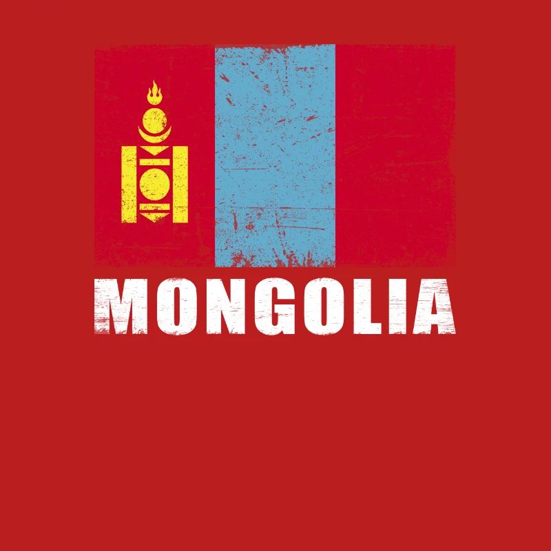 Drapeau de Mongolie Grunge Drapeau de Mongolie
