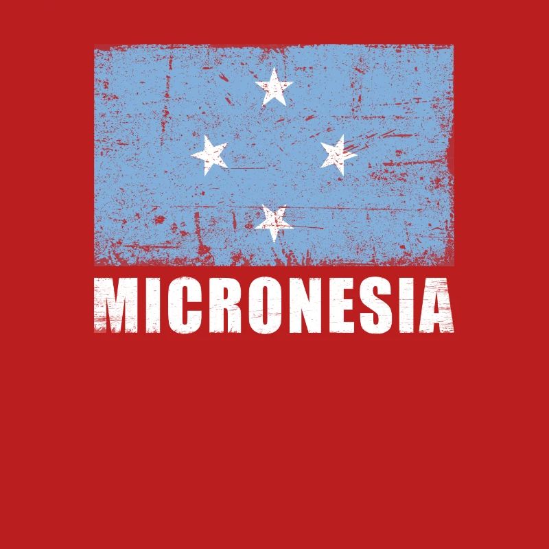 Drapeau de micronésie Grunge Drapeau de Micronésie
