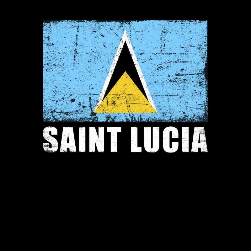 Saint Lucia Flag Grunge Saint Lucia Flag