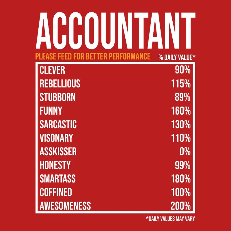 Comptable Valeurs quotidiennes Drôle Comptable