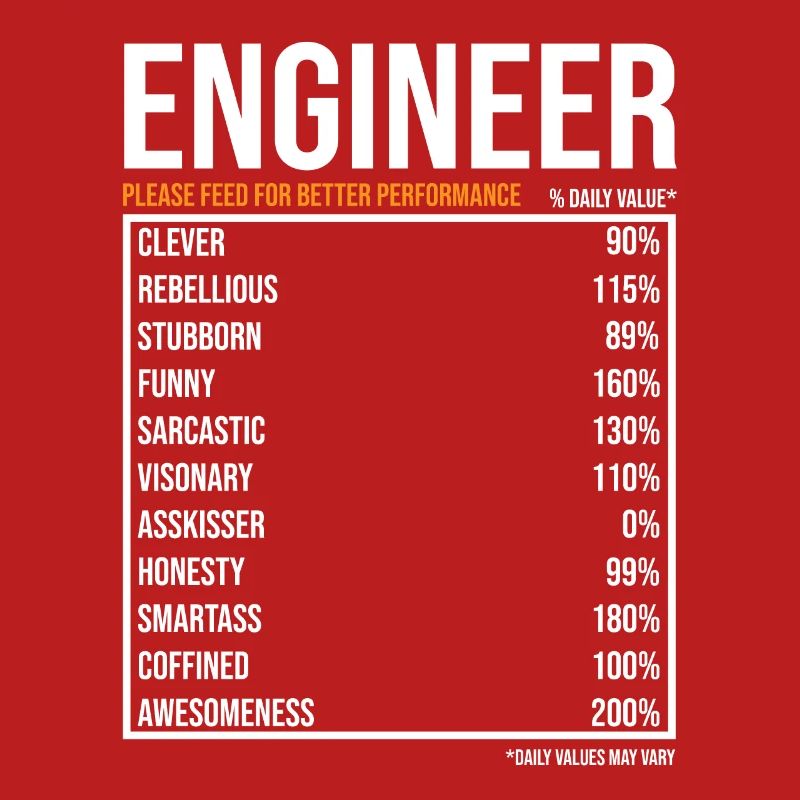 Engineer Daily Values Funny Engineer