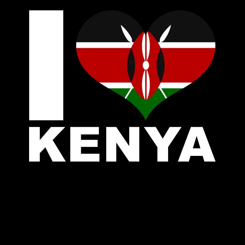 J’adore le drapeau du cœur du Kenya