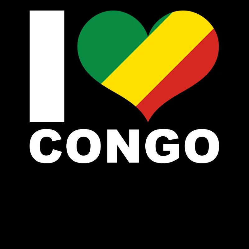 Ich liebe Kongo Herz Flagge Kongo