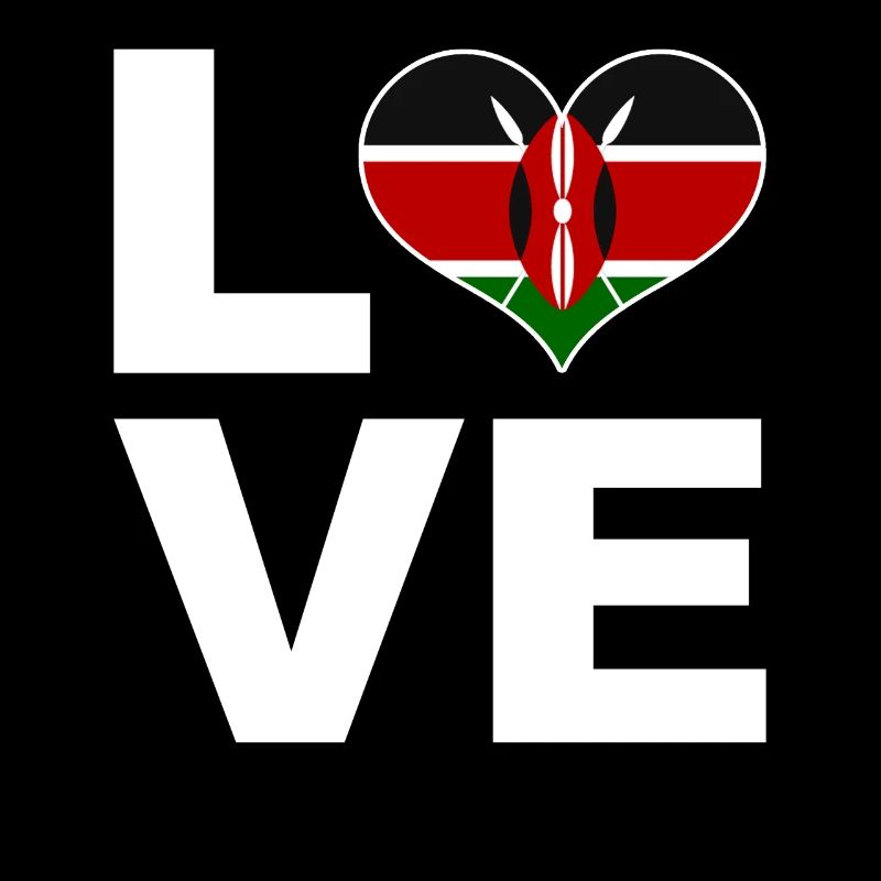 J’adore le drapeau du cœur du Kenya