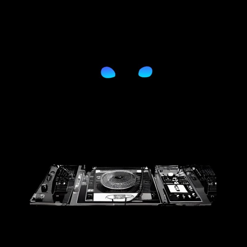 DJ Katze mit Mischpult