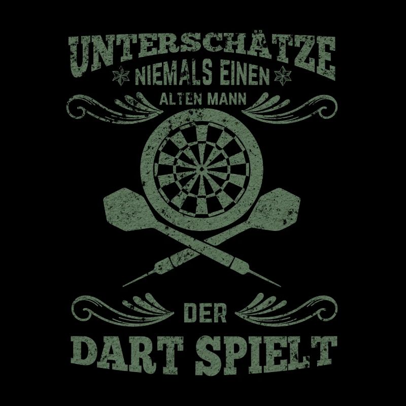 Dartspieler alter Mann