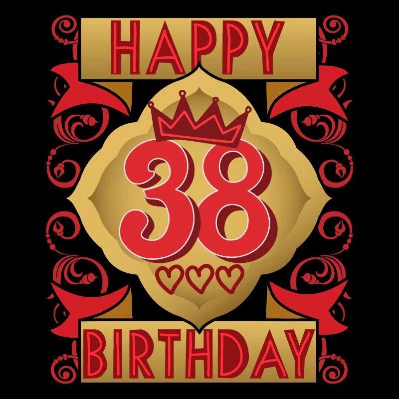 38th birthday 38 years old saying, vintage design