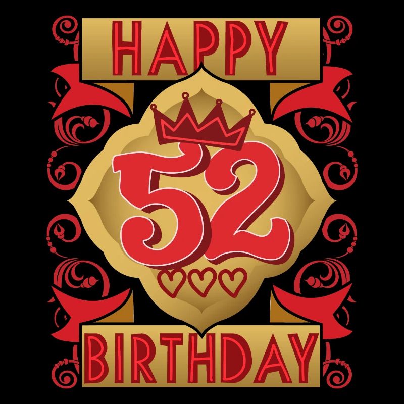 52e anniversaire 52 ans dicton, design vintage