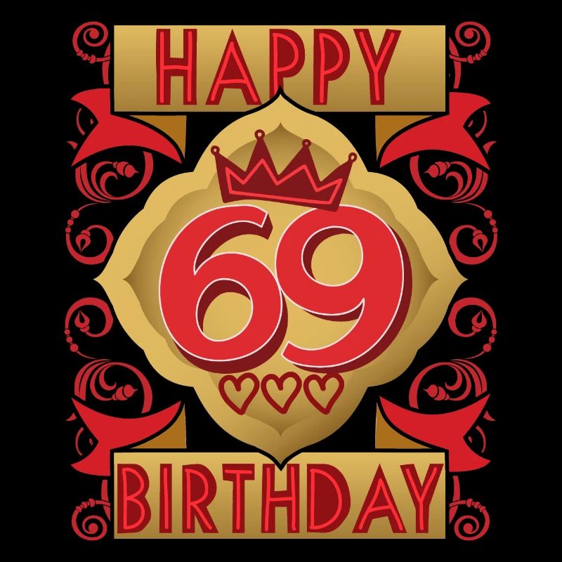69e anniversaire 69 ans dicton, design vintage