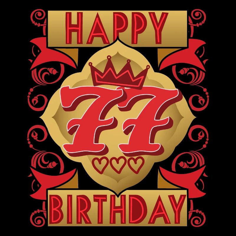 77e anniversaire 77 ans dicton, design vintage