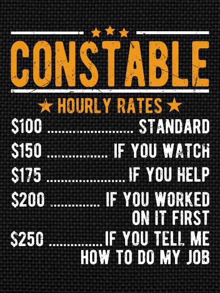 Policeman hourly wage