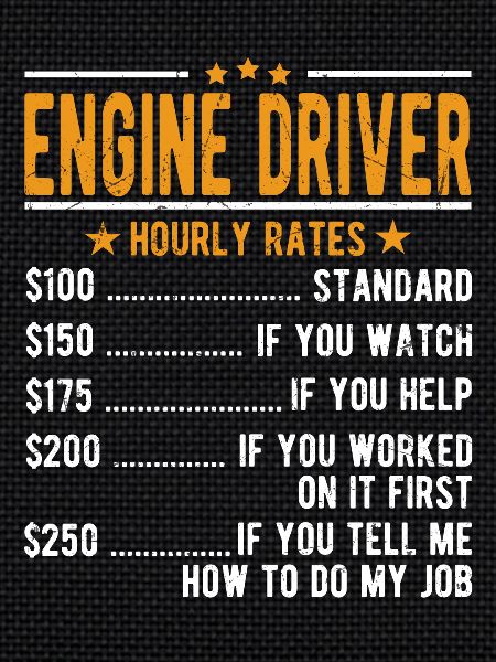 Engine driver hourly wage