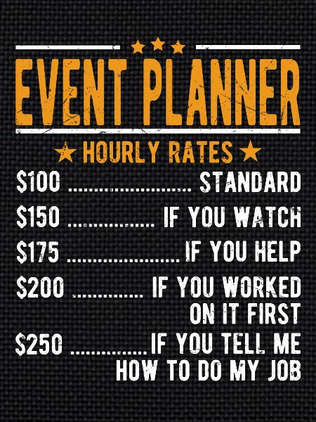 Event planner hourly wage