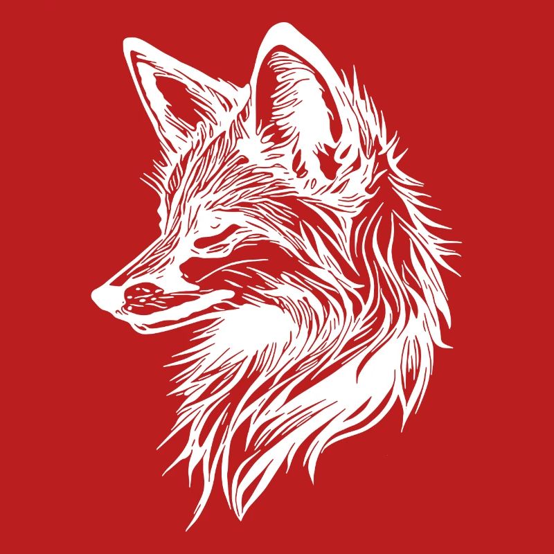 Cute elegant fox in tattoo ink