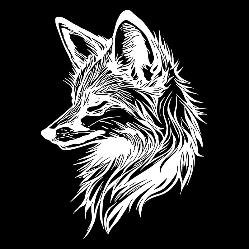 Süsser eleganter Fuchs in Tattoo Tinte
