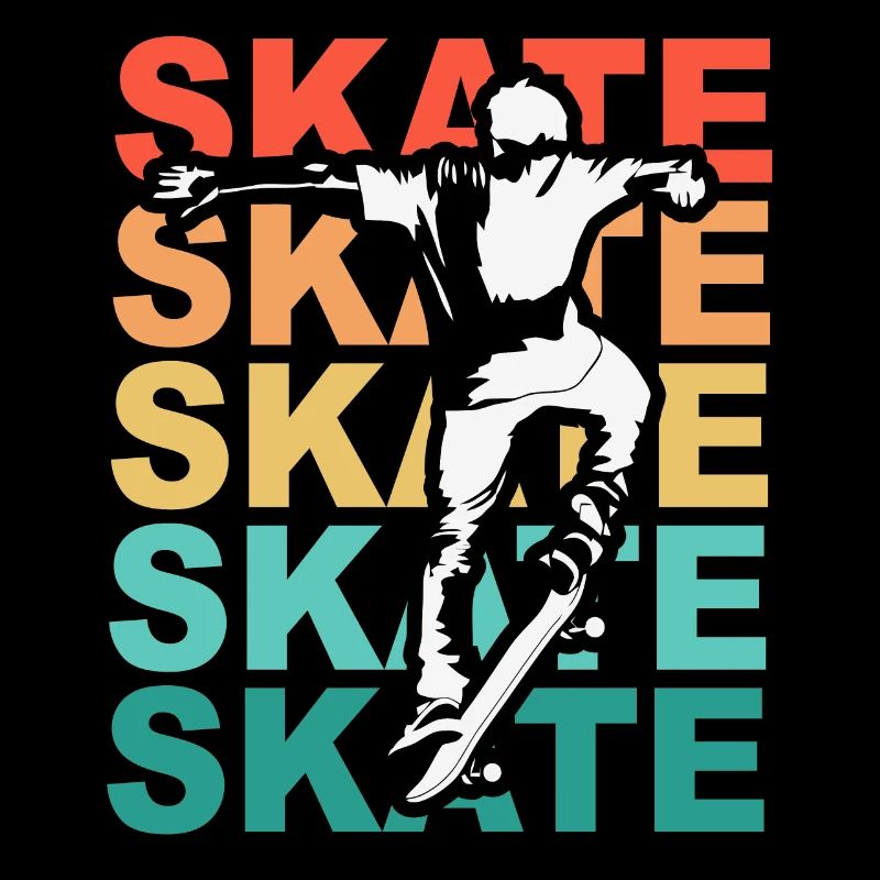 Skateboard Cool Skater Boy Colorful