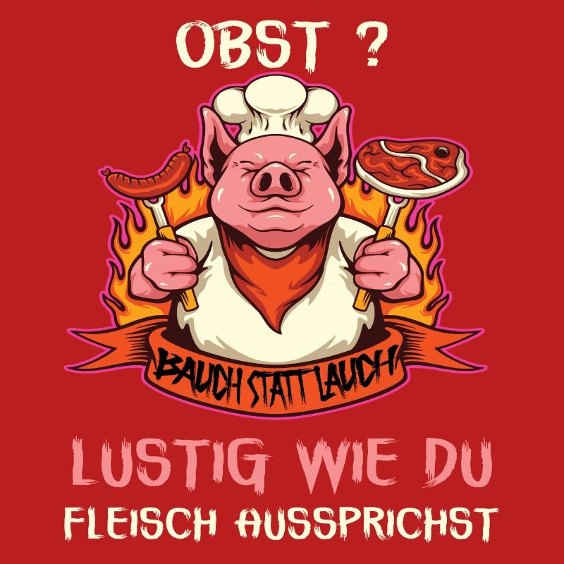 Witziges Schwein mit Fleischspruch