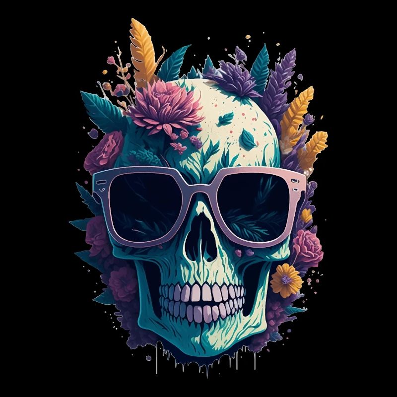 Tatouage de fleur de crâne