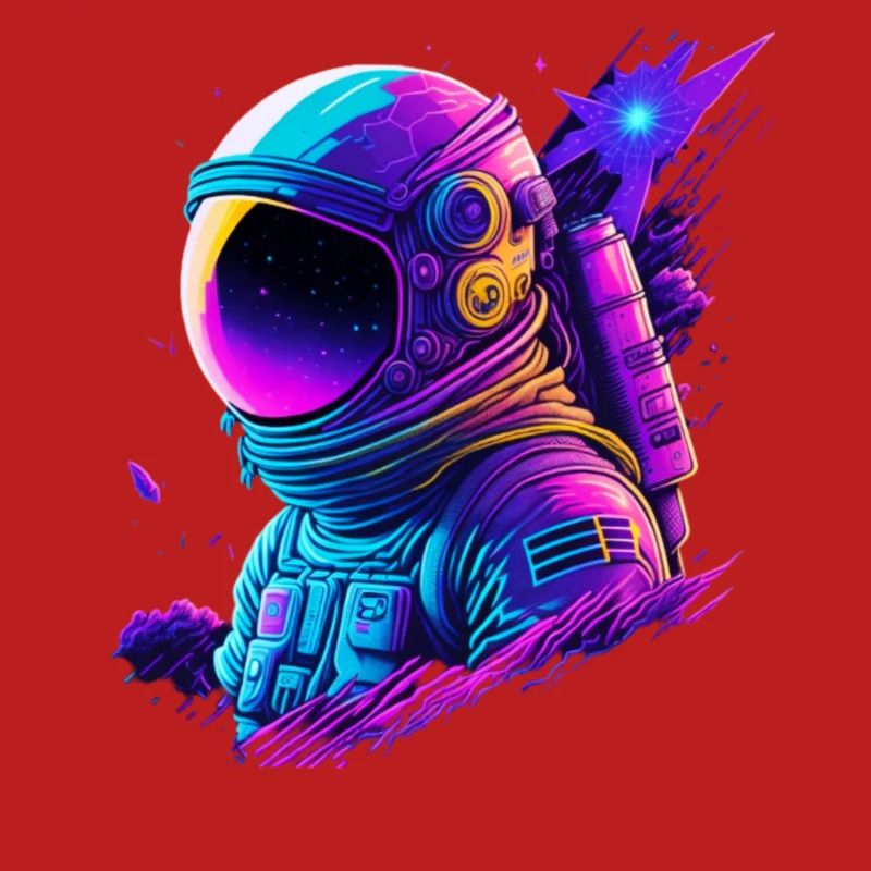 Synthwave Astronaut Space Explorer