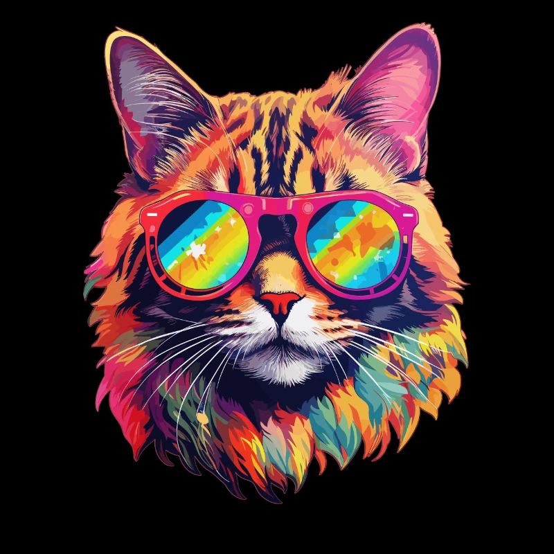 Katze Hippie 60s 70s